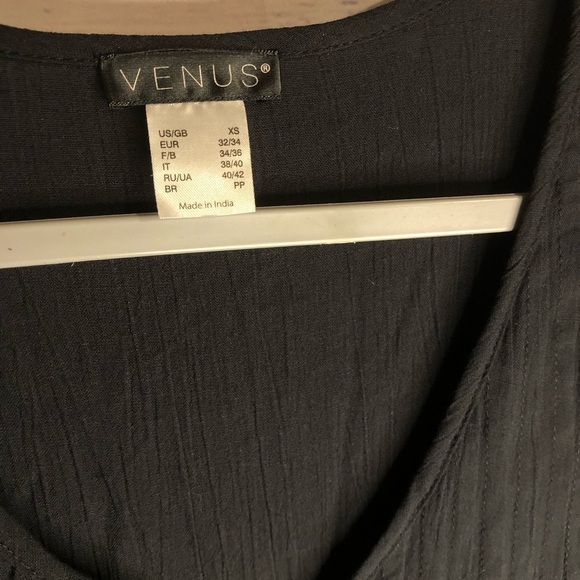 VENUS Black Bell Sleeve Blouse with Asymmetrical Hem - Picture 10 of 14